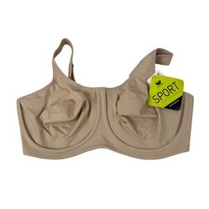 Wacoal Sports Bra Womens 40DDD Underwire Natural Nude 855170 High Impact Active